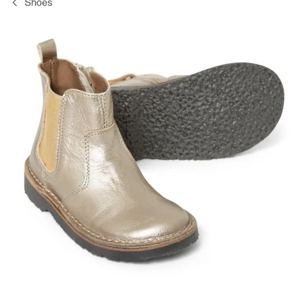 Stylish Kids Boots - Metallic Tan PÈPÈ Suede Chelsea Boots | Gold‎